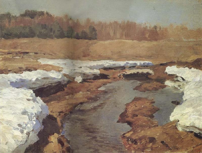 Fruhling the last snow, Levitan, Isaak